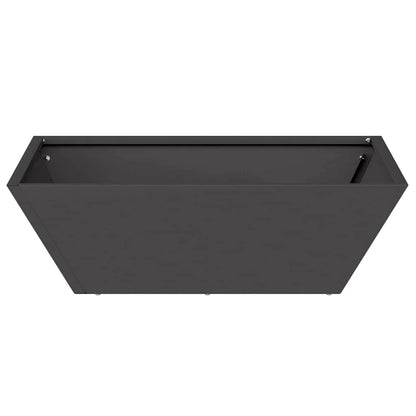 Vaso a Ciotola da Giardino 5 pcs Nero 50 x 50 x 15 cm Acciaio