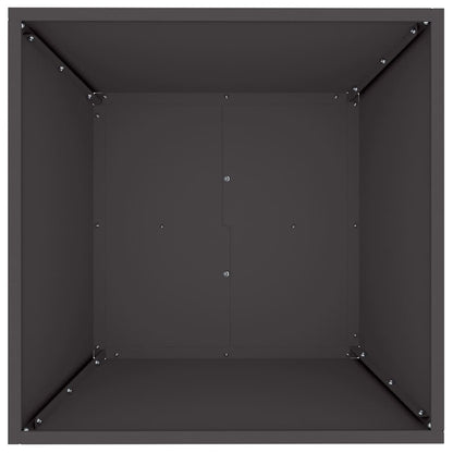 Vaso a Ciotola da Giardino 5 pcs Nero 50 x 50 x 15 cm Acciaio