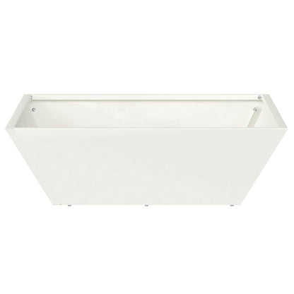 Vaso a Ciotola da Giardino Bianco 50 x 50 x 15 cm Acciaio