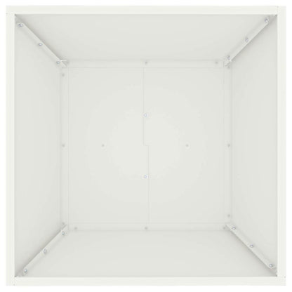 Vaso a Ciotola da Giardino 5 pcs Bianco 50 x 50 x 15 cm Acciaio