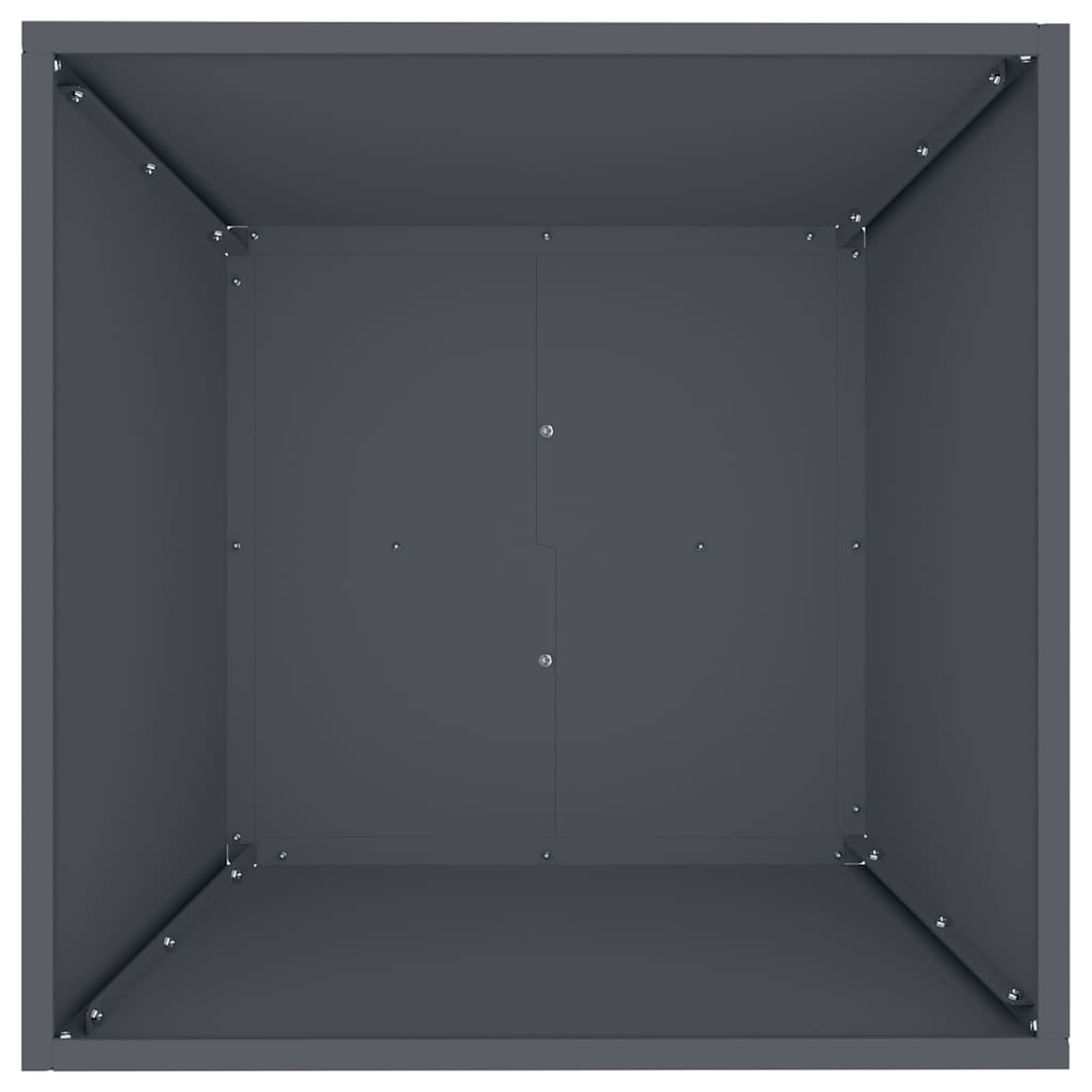 Vaso a Ciotola da Giardino Antracite 50 x 50 x 15 cm Acciaio