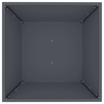 Vaso a Ciotola da Giardino Antracite 50 x 50 x 15 cm Acciaio