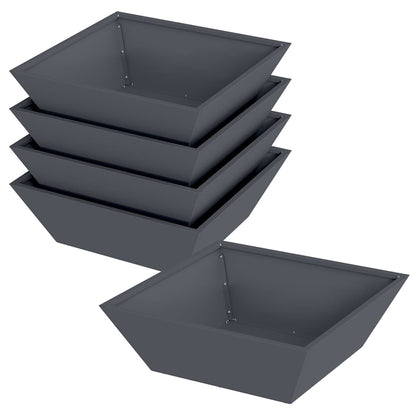 Vaso a Ciotola da Giardino 5 pcs Antracite 50 x 50 x 15 cm