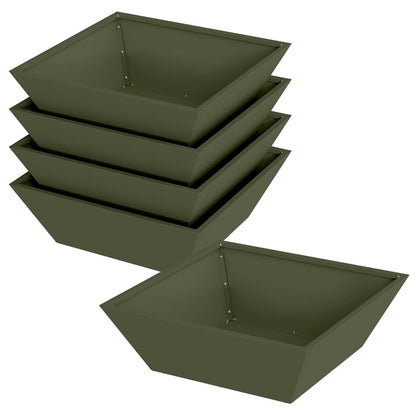 Vaso a Ciotola da Giardino 5 pcs Oliver verde 50 x 50 x 15 cm