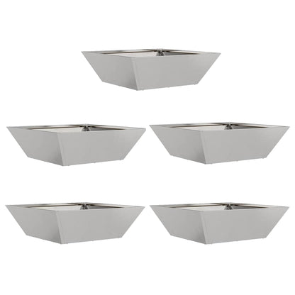 Vaso a Ciotola da Giardino 5 pcs Argento 50 x 50 x 15 cm