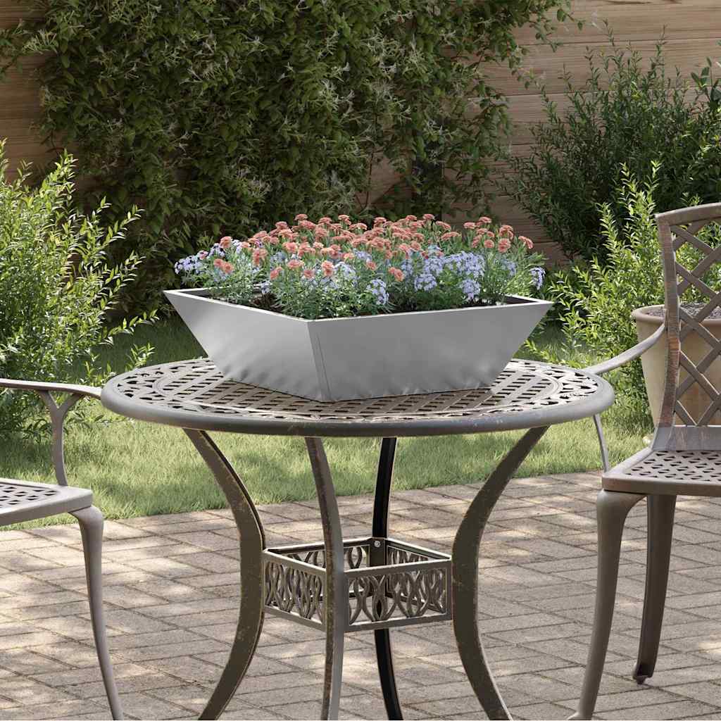 Vaso a Ciotola da Giardino Argento 50 x 50 x 15 cm