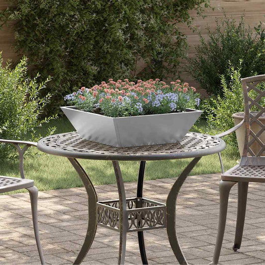 Vaso a Ciotola da Giardino Argento 50 x 50 x 15 cm
