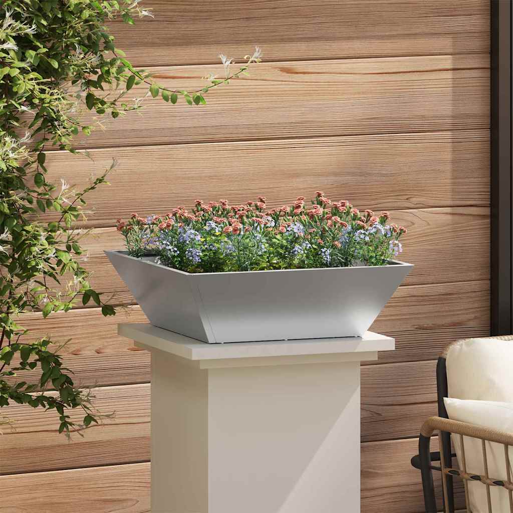 Vaso a Ciotola da Giardino Argento 50 x 50 x 15 cm