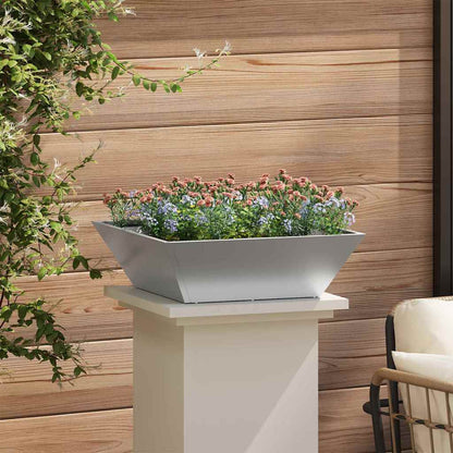 Vaso a Ciotola da Giardino Argento 50 x 50 x 15 cm