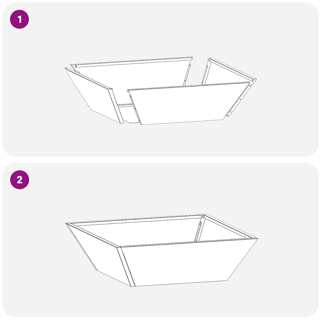 Vaso a Ciotola da Giardino 5 pcs Argento 50 x 50 x 15 cm