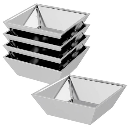 Vaso a Ciotola da Giardino 5 pcs Argento 50 x 50 x 15 cm