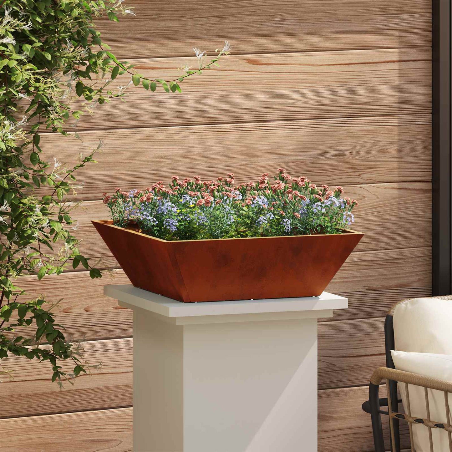 Vaso da giardino Ruggine 50 x 50 x 15 cm