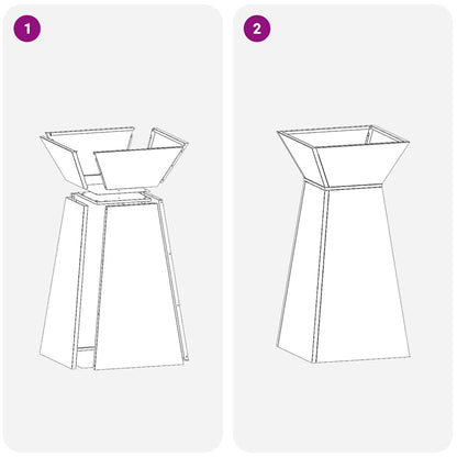 Vaso a Pilastro Nero 35 x 35 x 73 cm Acciaio
