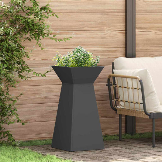 Vaso a Pilastro Nero 35 x 35 x 73 cm Acciaio