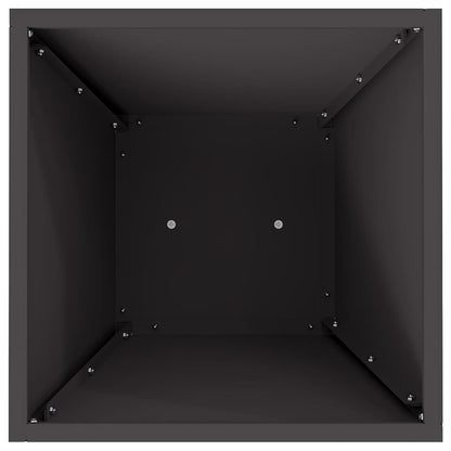 Vaso a Pilastro Nero 35 x 35 x 73 cm Acciaio