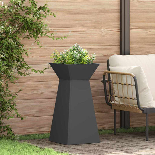 Vaso a Pilastro 2 pcs Nero 35 x 35 x 73 cm Acciaio