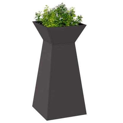 Vaso a Pilastro 2 pcs Nero 35 x 35 x 73 cm Acciaio