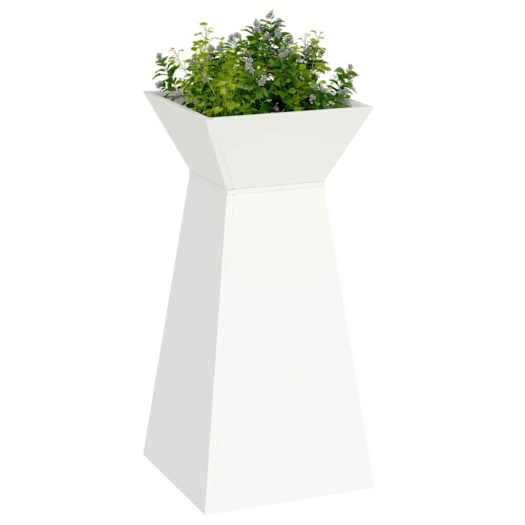 Vaso a Pilastro Bianco 35 x 35 x 73 cm Acciaio