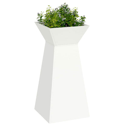 Vaso a Pilastro Bianco 35 x 35 x 73 cm Acciaio