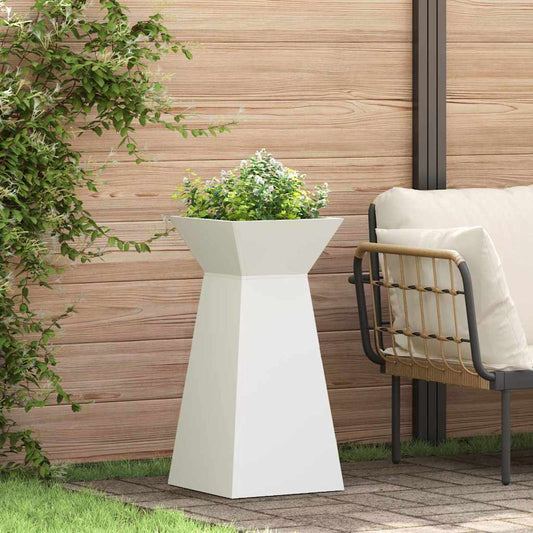 Vaso a Pilastro 2 pcs Bianco 35 x 35 x 73 cm Acciaio