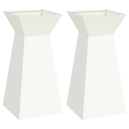 Vaso a Pilastro 2 pcs Bianco 35 x 35 x 73 cm Acciaio