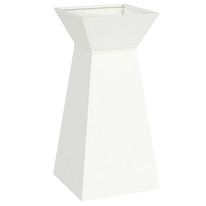 Vaso a Pilastro 2 pcs Bianco 35 x 35 x 73 cm Acciaio