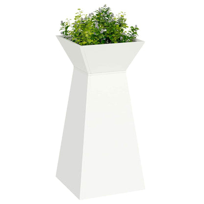 Vaso a Pilastro 2 pcs Bianco 35 x 35 x 73 cm Acciaio