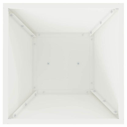Vaso a Pilastro 2 pcs Bianco 35 x 35 x 73 cm Acciaio