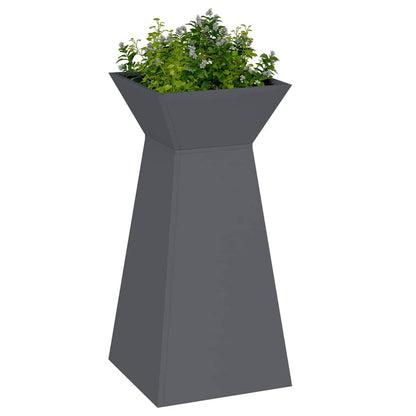 Vaso a Pilastro Antracite 35 x 35 x 73 cm Acciaio