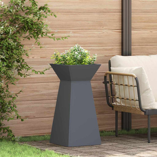 Vaso a Pilastro 2 pcs Antracite 35 x 35 x 73 cm Acciaio