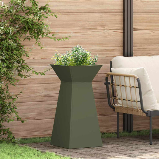 Vaso a Pilastro Oliva 35 x 35 x 73 cm Acciaio