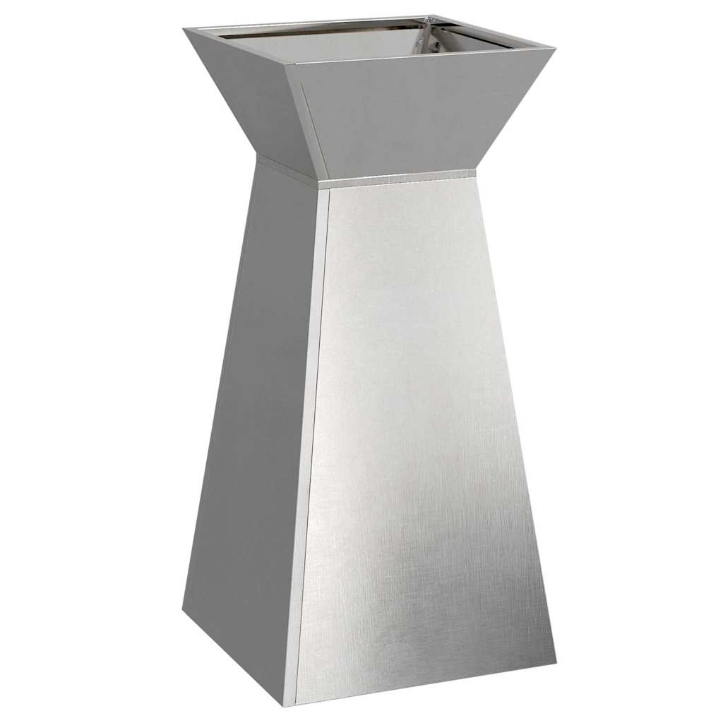 Vaso a Pilastro Argento 35 x 35 x 73 cm Acciaio