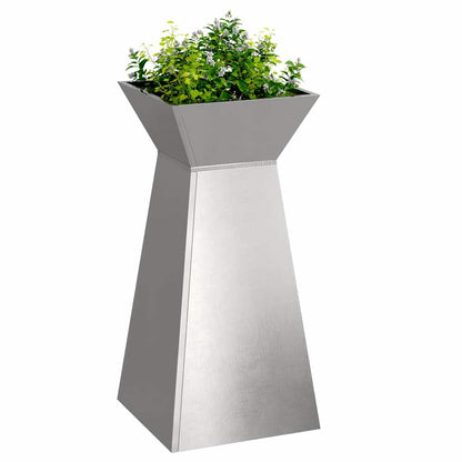 Vaso a Pilastro Argento 35 x 35 x 73 cm Acciaio