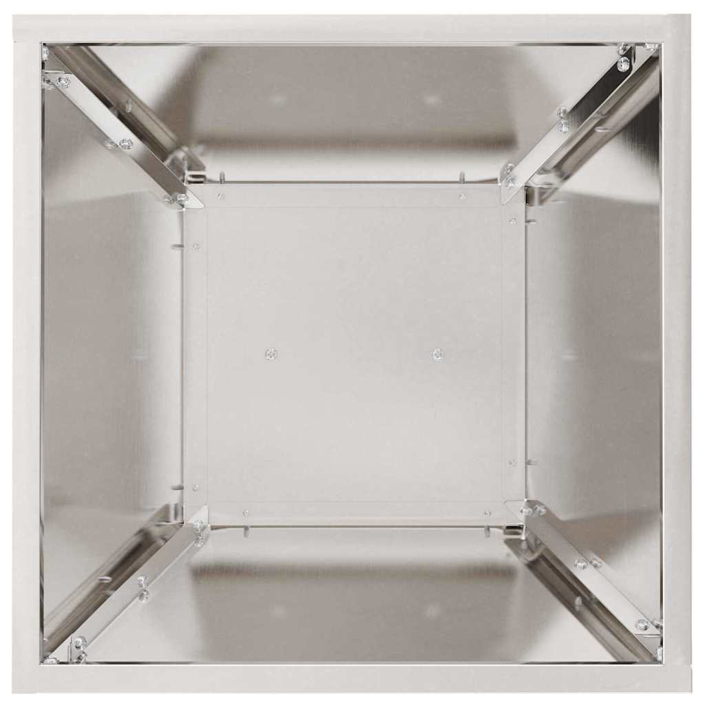 Vaso a Pilastro Argento 35 x 35 x 73 cm Acciaio