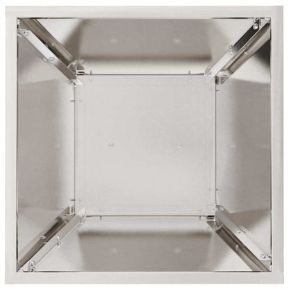 Vaso a Pilastro Argento 35 x 35 x 73 cm Acciaio