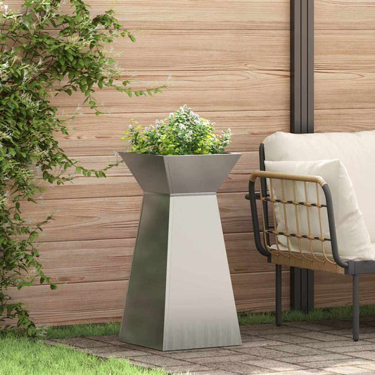 Vaso a Pilastro 2 pcs Argento 35 x 35 x 73 cm Acciaio