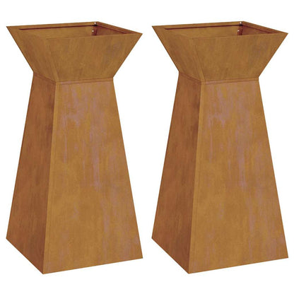 Vaso a Pilastro 2 pcs Argento 35 x 35 x 73 cm Acciaio