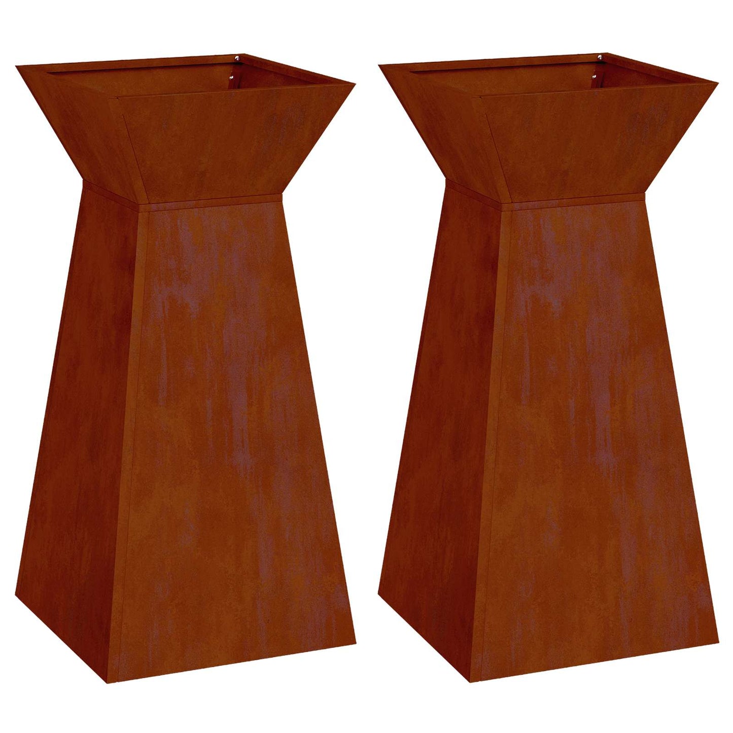Vaso a Pilastro 2 pcs Argento 35 x 35 x 73 cm | homemem39