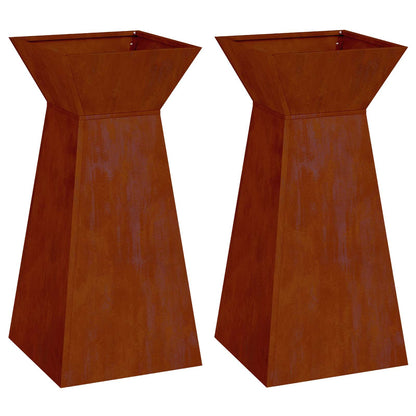 Vaso a Pilastro 2 pcs Argento 35 x 35 x 73 cm | homemem39