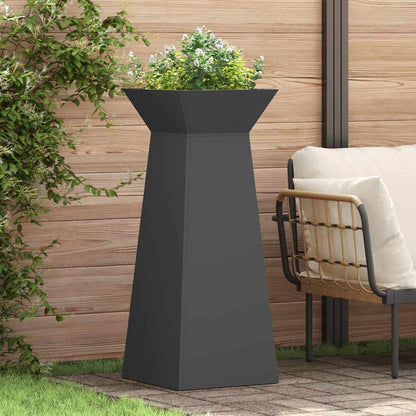 Vaso a Pilastro 2 pcs Nero 40 x 40 x 100 cm Acciaio