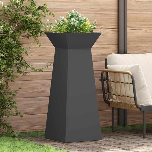 Vaso a Pilastro 2 pcs Nero 40 x 40 x 100 cm Acciaio