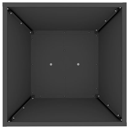 Vaso a Pilastro 2 pcs Nero 40 x 40 x 100 cm Acciaio