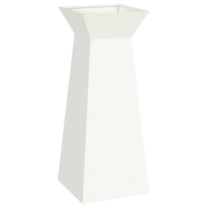 Vaso a Pilastro Bianco 40 x 40 x 100 cm Acciaio