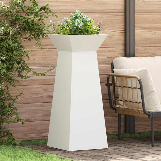 Vaso a Pilastro 2 pcs Bianco 40 x 40 x 100 cm Acciaio