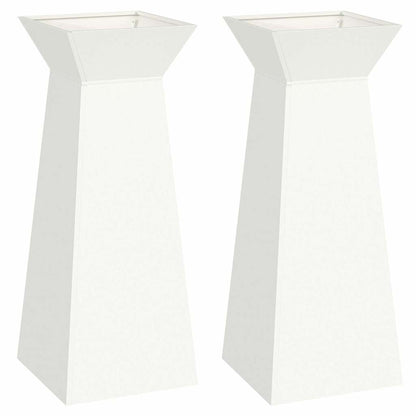 Vaso a Pilastro 2 pcs Bianco 40 x 40 x 100 cm Acciaio