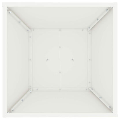 Vaso a Pilastro 2 pcs Bianco 40 x 40 x 100 cm Acciaio