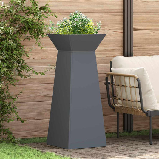 Vaso a Pilastro Antracite 40 x 40 x 100 cm Acciaio