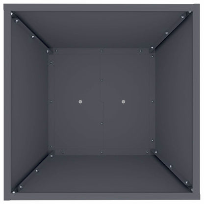 Vaso a Pilastro 2 pcs Antracite 40 x 40 x 100 cm Acciaio