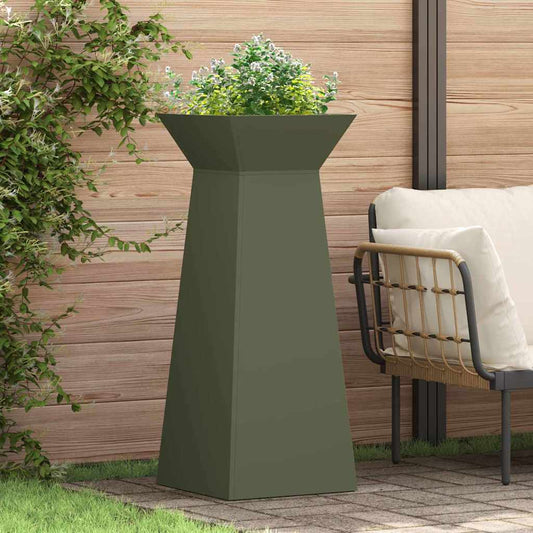 Vaso a Pilastro Oliva 40 x 40 x 100 cm Acciaio