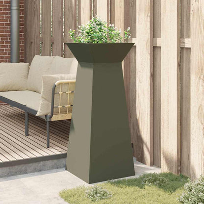 Vaso a Pilastro Oliva 40 x 40 x 100 cm Acciaio